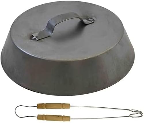 Schale mit Deckel mit Durchmesser von 40 cm zum Kochen unter Glut, Ofeneffekt, Verwendung in Kamin, Ofen, Grill. Schale mit Deckel mit Durchmesser von 40 cm zum Kochen unter Glut, Ofeneffekt, Verwendung in Kamin, Ofen, Grill. von arterameferro
