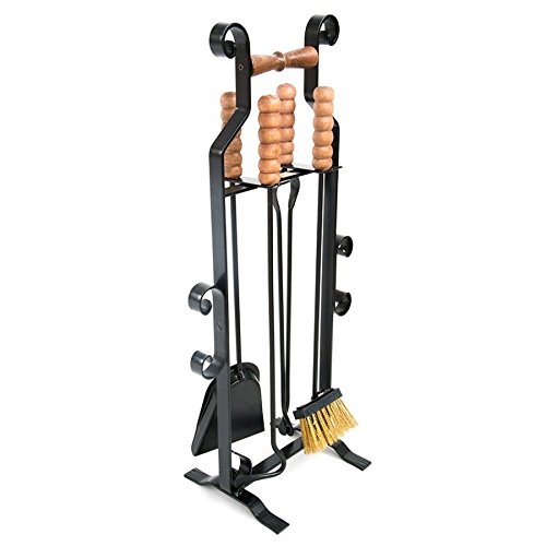 Set Kaminbesteck aus Eisen mit Haken aus Holz Rustikal 4 Stück Set Kaminbesteck aus Eisen mit Haken aus Holz Rustikal 4 Stück von arterameferro