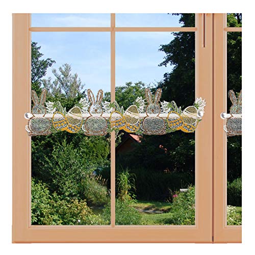 Feenhausspitze Osterhase mit Ostereiern Spitzenkante für Scheibengardinenstangen Echte Plauener Spitze Feenhausspitze Osterhase mit Ostereiern Spitzenkante für Scheibengardinenstangen Echte Plauener Spitze von artex deko