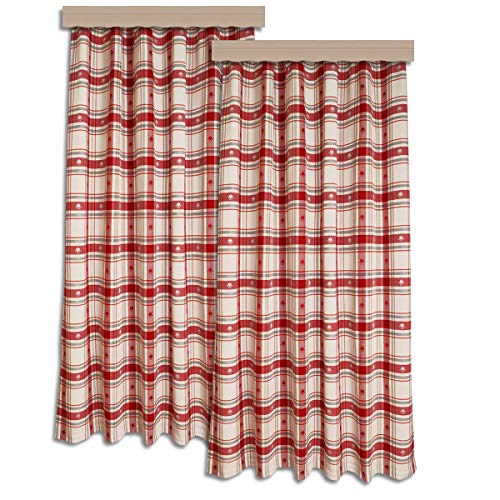 Landhaus-Dekoschalgarnitur Fanni 2-er Set rot kariert mit Herzen Reihband für den gemütlich-rustikalen Landhaus-Stil von artex deko