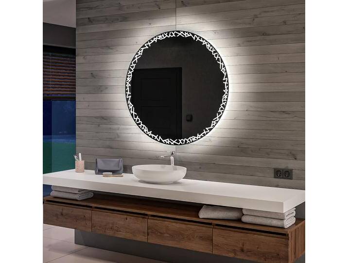 Batteriebetriebener LED Runde Spiegel L115 von artforma