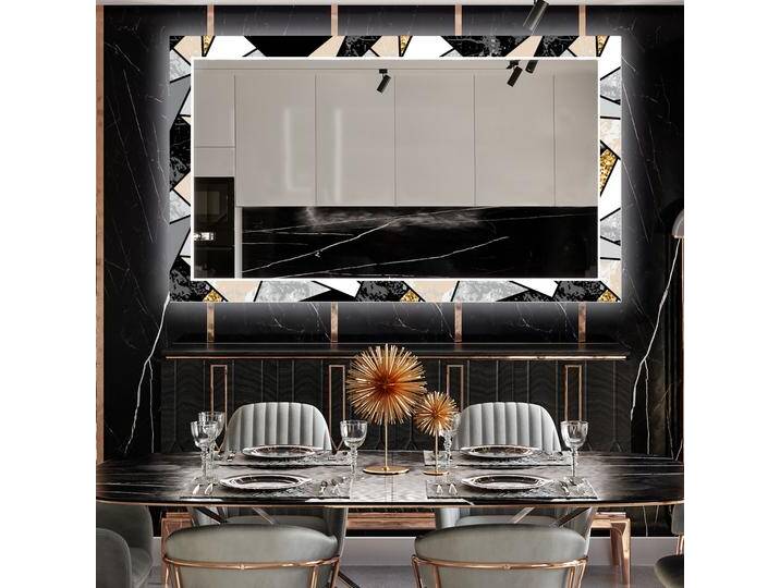 Dekorativer Spiegel mit LED-Beleuchtung für das Esszimmer - Marble Pattern von artforma