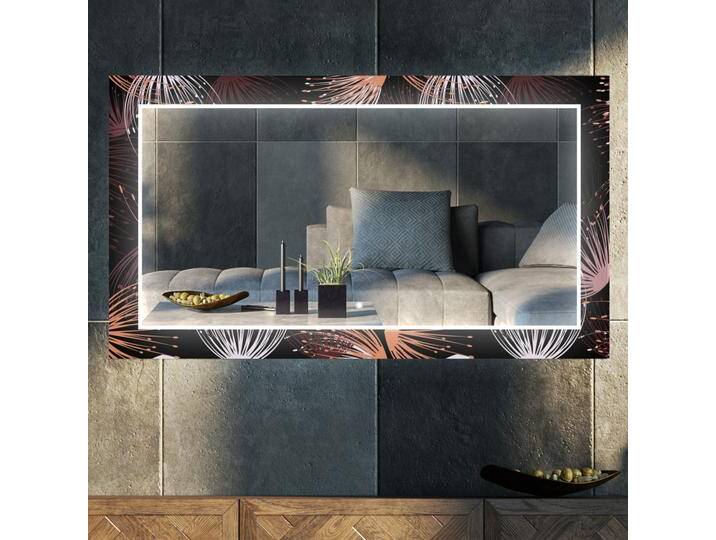 Dekorativer Spiegel mit LED-Beleuchtung für das Wohnzimmer - Dandelion von artforma