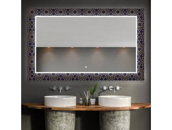 Hinterleuchteter dekorativer Spiegel für das Badezimmer - Ornament von artforma