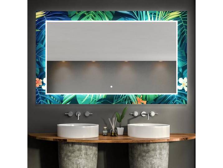 Hinterleuchteter dekorativer Spiegel für das Badezimmer - Tropical von artforma