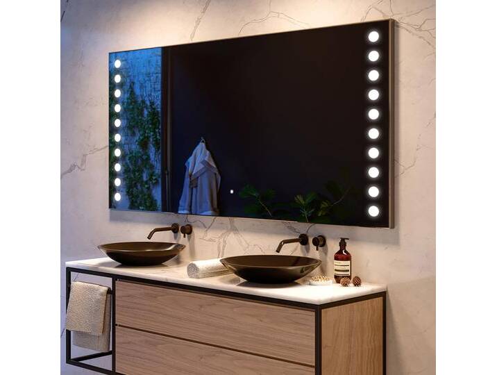 Rechteckig Badspiegel mit LED Beleuchtung Wandspiegel Badezimmerspiegel Spiegel L06 von artforma