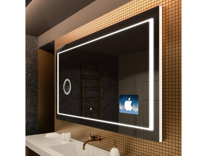 Rechteckig Badspiegel mit LED Beleuchtung Wandspiegel Badezimmerspiegel Spiegel L61 von artforma