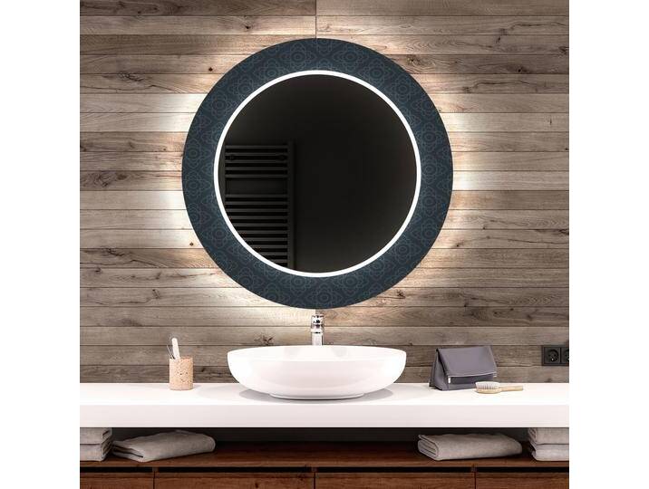 Runder dekorativer Spiegel mit LED-Beleuchtung für das Badezimmer - Elegant von artforma