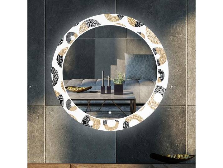 Runder dekorativer Spiegel mit LED-Beleuchtung für das Wohnzimmer - Donuts von artforma