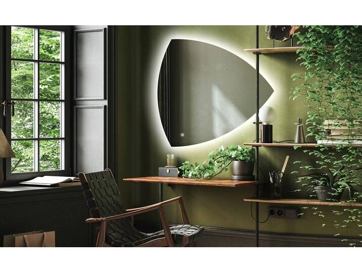 Unregelmäßiger asymmetrischer Spiegel mit LED Beleuchtung T221 von artforma