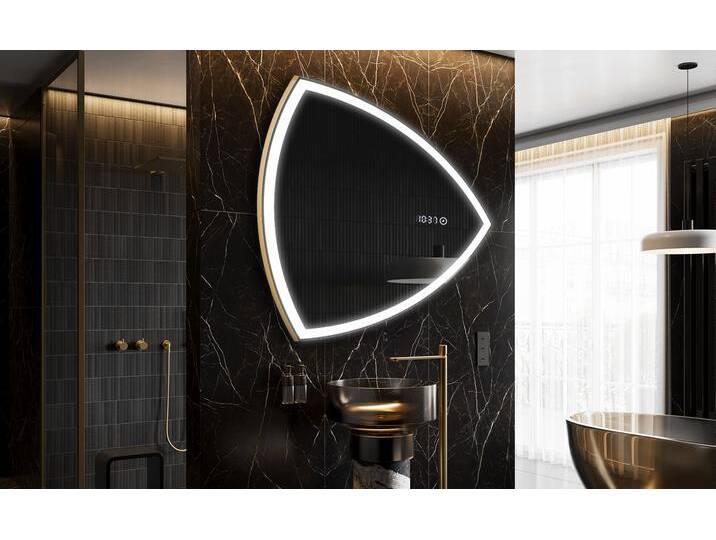 Unregelmäßiger asymmetrischer Spiegel mit LED Beleuchtung T222 von artforma