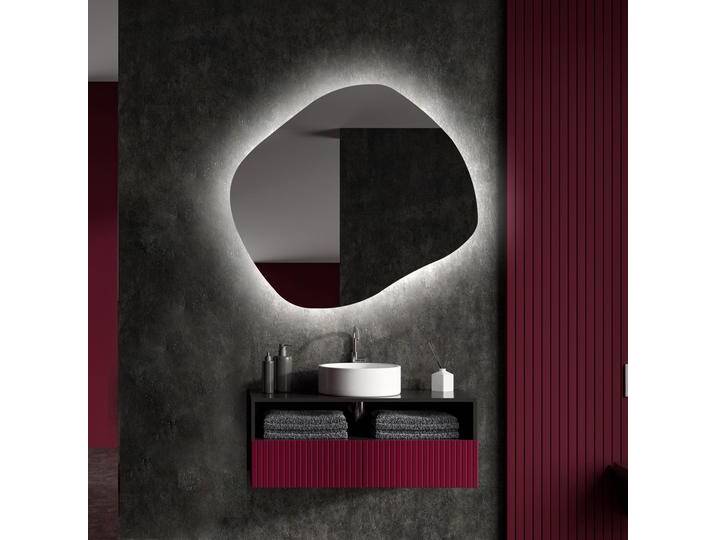 Unregelmäßiger asymmetrischer Spiegel mit LED Beleuchtung Wandspiegel Badspiegel Spiegel Unregelmäßiger asymmetrischer Spiegel mit LED Beleuchtung Wandspiegel Badspiegel Spiegel von artforma