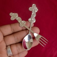 Artgemsjewelry Pure Silber Mickey Mouse Baby Essen Und Obst Serviergabel Oder Löffel Set - 925 Bis Punziert von artgemsjewellery