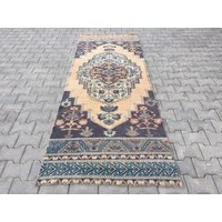 Antiker Teppich, Handgeknüpfter Einzigartig, Marineblauer Vintage Oushak Medaillon Design, Wunderschöner Teppich von arthandmadetr