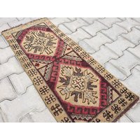 Bauernhaus Deko, Kleiner Teppich, Unikat Design Handgemachter Teppichteppich, Rosa Teppiche 1'4" X 3'3" Ft/43 X 102 cm von arthandmadetr