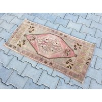 Kleine Teppich Teppich, Handgewebte Teppiche, 1'8 "X 3'5" Ft/54 X 108 Verblasst Vintage Badematte, Badeteppiche, 43 "X 21" Zoll von arthandmadetr