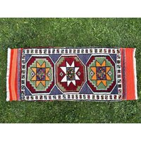 Kostenloser Versand Natürlicher Wollteppich, Azteker Teppich Kleiner Bereich Teppich, Boho Decor Fußmatte Traditioneller Dekorativer 1'5 "x 3'5" Füße von arthandmadetr