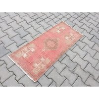 Kostenloser Versand Teppich Teppich, Gedämpft Enden Roten Kleine Von Hand Geknotet Wolle Bad 1'7 "X 3'9" Ft/53 X 119 cm von arthandmadetr