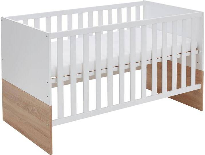Babybett ARTHUR BERNDT Kinderbett »Jana« 70 x 140 cm , weiß (kreideweiß, eiche, sägerau, nachbildung), B:143cm H:84cm T:77cm, Holzwerkstoff, Babybetten von arthur-berndt