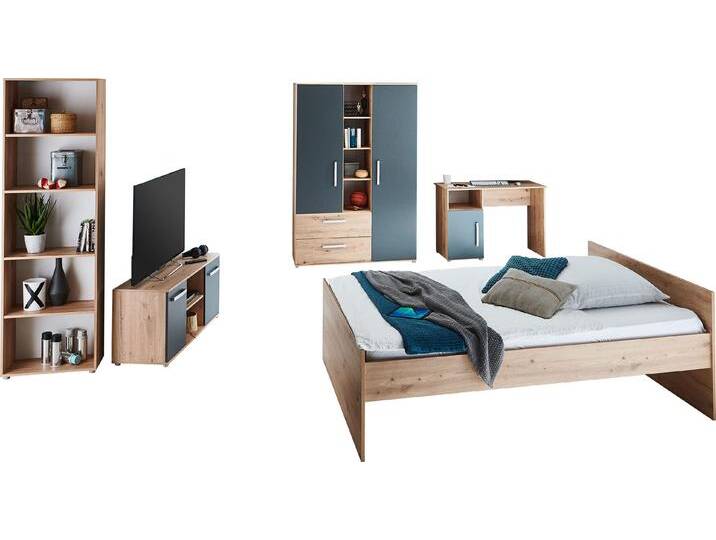 Jugendzimmer-Set ARTHUR BERNDT Alessio , braun (artisan oak nachbildung, anthrazit), ohne Matratze, B/H: 120cm x 200cm, Schlafzimmermöbel-Sets, mit Melamin-Oberfläche von arthur-berndt