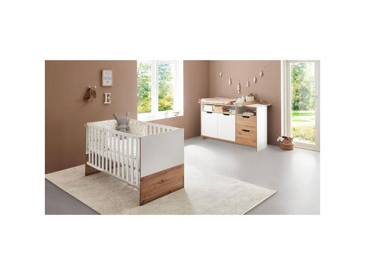 arthur berndt BABYZIMMER, Eiche Artisan, Weiß, 1 Fächer, 2 Schubladen, 1x1x1 cm, Blauer Engel, Hergestellt in Deutschland, Babymöbel, Babyzimmer-Sets von arthur-berndt