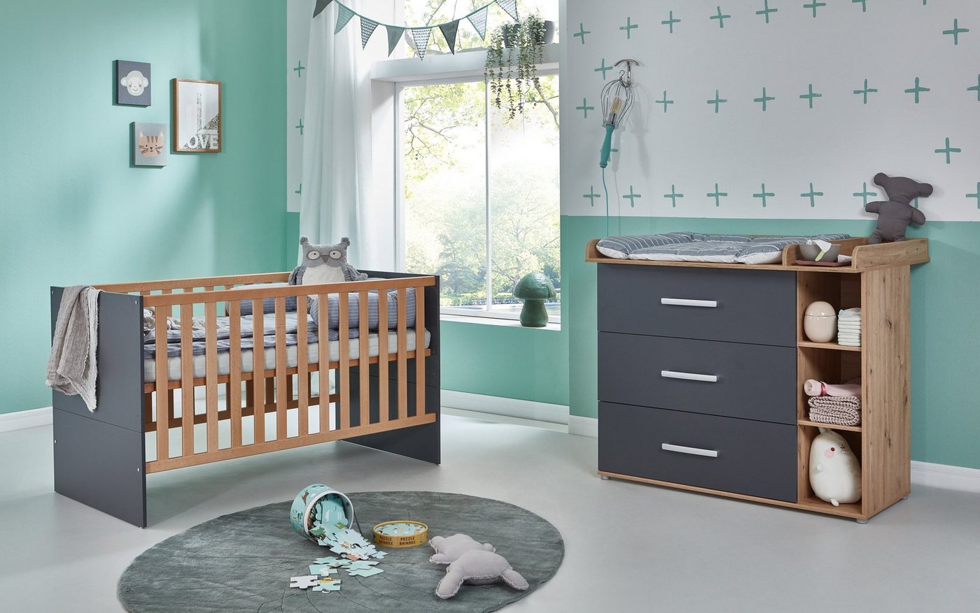 arthur berndt Babymöbel-Set Babyzimmer Set »Alessio« 2-teilig, (Spar-Set) von arthur berndt