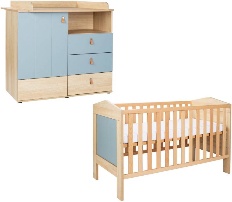 arthur berndt Babymöbel-Set Babyzimmer-Set »Roofy« 2-teilig, (Spar-Set, 2-tlg., Babymöbel-Set »Roofy« Kinderbett und Wickelkommode) von arthur berndt
