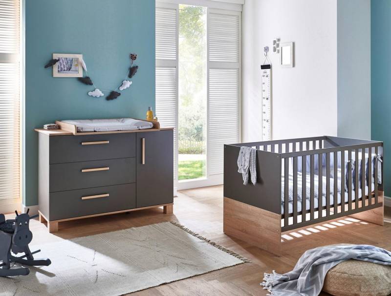 arthur berndt Babymöbel-Set Cloe, (Spar-Set, 2-tlg., Kinderbett, Wickelkommode), mit Kinderbett und Wickelkommode, Made in Germany von arthur berndt