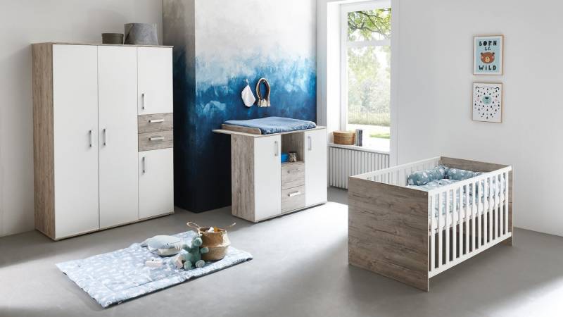 arthur berndt Babyzimmer-Komplettset Bente, (Set, 3-tlg., Kinderbett, Schrank, Wickelkommode), Made in Germany, mit Kinderbett, Schrank und Wickelkommode von arthur berndt