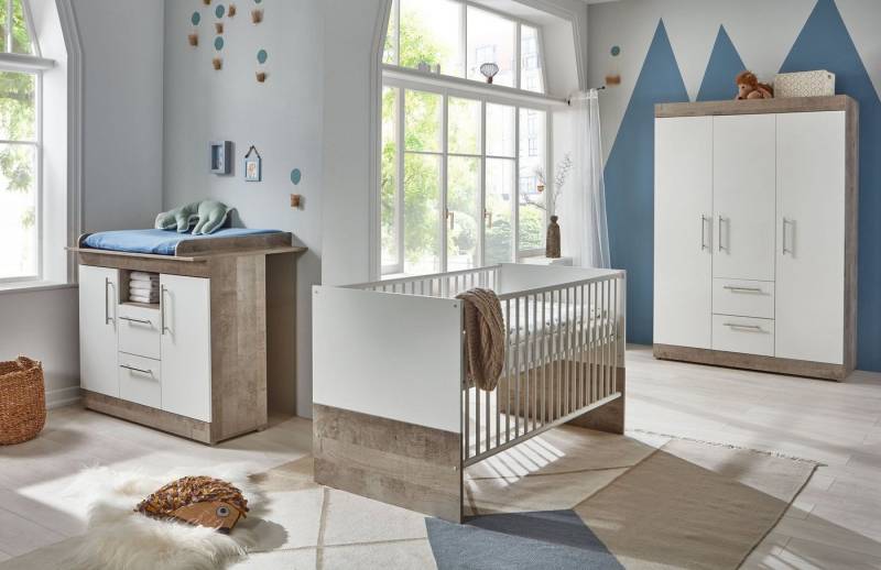 arthur berndt Babyzimmer-Komplettset Selina, (Set, 3-St., Kinderbett, Wickelkommode, Schrank), Made in Germany, bestehend aus Kinderbett, Wickelkommode und Schrank von arthur berndt