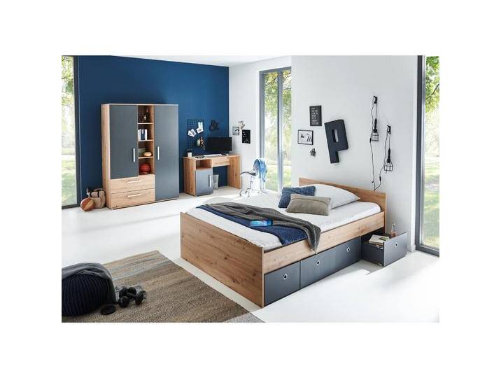 arthur berndt JUGENDZIMMER, Anthrazit, Eiche, Kunststoff, 2 Schubladen, 120x1x200 cm, Blauer Engel, Hergestellt in Deutschland, Kinder- & Jugendzimmer, Jugendmöbel, Komplette Kinder- & Jugendzimmer von arthur-berndt