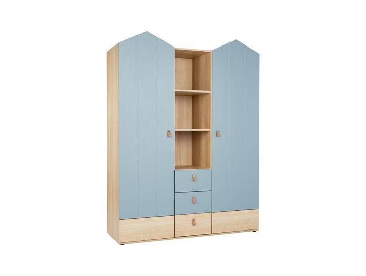 arthur berndt KLEIDERSCHRANK, Salbeigrün, Eiche, 7 Fächer, 3 Schubladen, Rechteckig, 150x200x51 cm, Blauer Engel, Hergestellt in Deutschland, Babymöbel, Babykleiderschrank von arthur-berndt