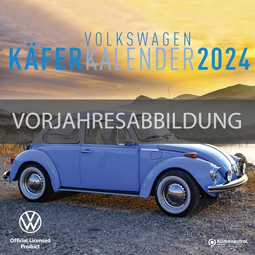 arti promotion - Volkswagen Käfer Kalender 2025 Broschürenkalender, 30x30cm, Kalender mit verschiedensten Abbildungen vom VW Käfer, mit Bucket List und internationalen Feiertaqgem, mit Aufhänger von arti promotion