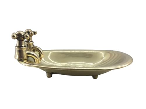 artigianatodaloise Seifenschale aus poliertem Messing, für Badewanne, Seifenhalter, Möbelstück, 16 x 10 cm von artigianatodaloise