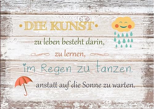 artissimo, Dekopanel, Deco Panel, ca. 30x20cm, PE5792-PA, Die Kunst zu leben.., Bild mit Spruch, Spruchbild, Wandbild, Wanddeko, Wanddekoration von artissimo GmbH