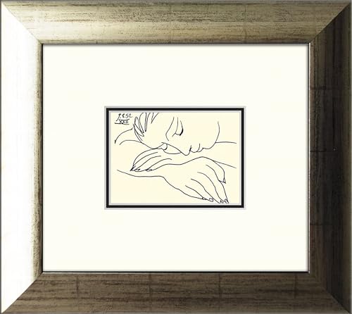 artissimo, Kunstdruck gerahmt, 35x39cm, AG3800, Pablo Picasso: Sleeping woman, Bild, Wandbild, Poster, Wanddekoration von artissimo GmbH