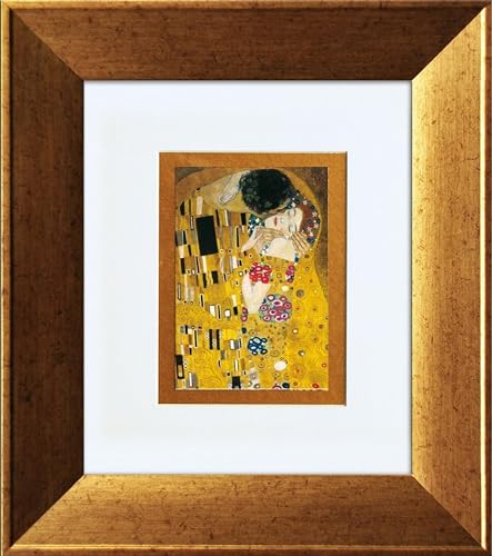 artissimo, Kunstdruck gerahmt, 36x41cm, AG3808, Gustav Klimt: Der Kuss, Bild, Wandbild, Poster, Wanddekoration von artissimo GmbH