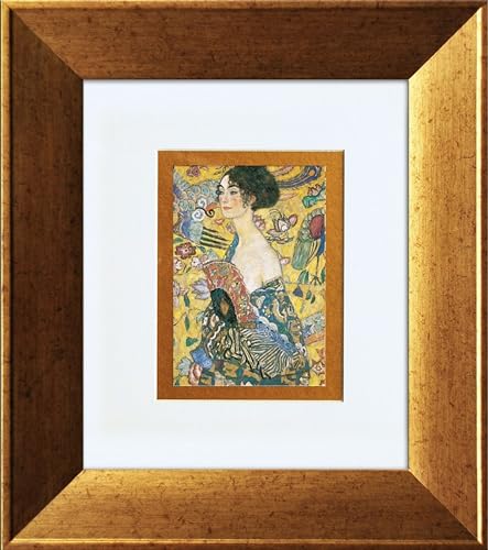 artissimo, Kunstdruck gerahmt, 36x41cm, AG3809, Gustav Klimt: Dame mit Fächer, Bild, Wandbild, Poster, Wanddekoration von artissimo GmbH