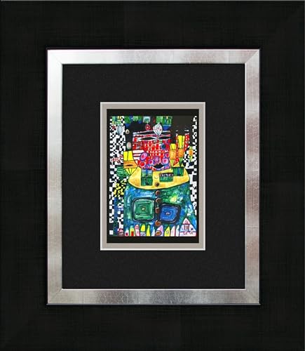 artissimo, Kunstdruck gerahmt, 40x45cm, AG3083, Friedensreich Hundertwasser: Antipode King, Bild, Wandbild, Poster, Wanddekoration von artissimo GmbH