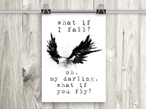 artissimo, Poster mit Spruch, Din A4, PE0037-DR, What if I fall.., Bild mit Spruch, Spruchbild, Wandbild, Plakat, Kunstdruck, Zitat, Sprüche, Wanddekoration, Typographie, Typografie von artissimo GmbH