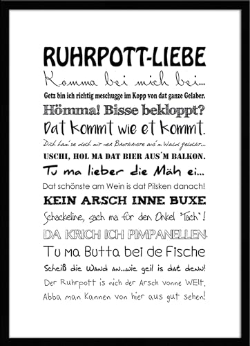 artissimo, Spruch-Bild gerahmt, 51x71cm, PE6037-ER, Ruhrpott-Liebe, Bild, Spruch-Poster mit Rahmen Ruhrgebiet von artissimo GmbH