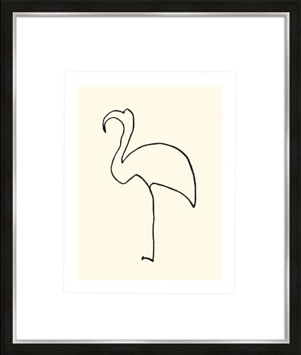 artissimo, hochwertiger Kunstdruck gerahmt, 53x63cm, AG4115, Pablo Picasso: Der Flamingo/Le flamand rose, Poster mit Rahmen, gerahmtes Bild, Siebdruck, Wandbild, Wanddekoration von artissimo GmbH