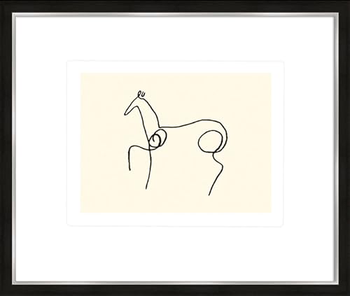 artissimo, hochwertiger Kunstdruck gerahmt, 63x53cm, AG4118, Pablo Picasso: Pferd/Le cheval/Horse, Poster mit Rahmen, gerahmtes Bild, Siebdruck, Wandbild, Wanddekoration von artissimo GmbH