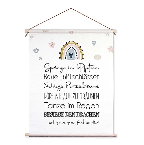 artissimo, Textilposter 40x50cm, PE6609-TP, Wünsche Kind, Stoff-Poster, Wandteppich, Kinderbild, Wandbild fürs Kinderzimmer, Bild Kinderzimmer von artissimo