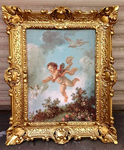 Artissimo Bild Eros 56x46cm Kunstdruck Bild Heiligebilder Engel Baby Gemälde Repro im Antik-Look religiöse Bild 56x46 Heiligenbilder Ikonen Kunstdruck Bild Rahmen Wandbild von artissimo