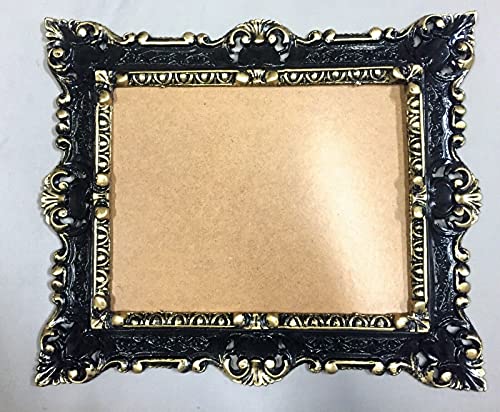 Bilderrahmen Schwarz Gold mit Schutzglas 45x38 Fotorahmen 30x24 Rechteckig Motiv Rahmen Antik Rahmen Hängerahmen 3047 Trans von artissimo