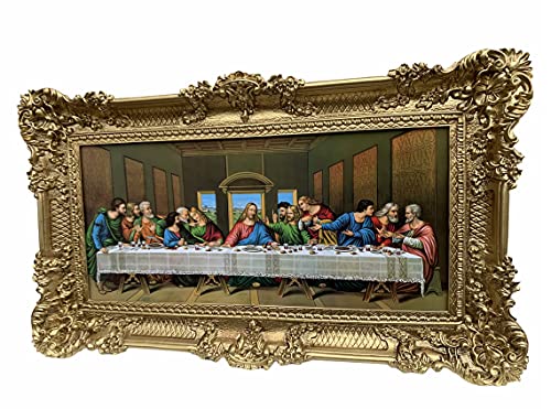 Das Letzte Abendmahl von Leonardo Da Vinci Jesus Christus 96x57 Jesus Christus Religiöses Wandbild Antik Abendmahl Gemälde Apostel Bild Kunstdruckbild von artissimo