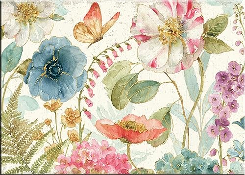 artissimo, Kunst-Edition, hochwertiges Leinwand-Bild 70x50 cm, AG4516, Lisa Audit: Rainbow Seeds Flowers, modernes Wand-Bild, bunt, Blumen von artissimo