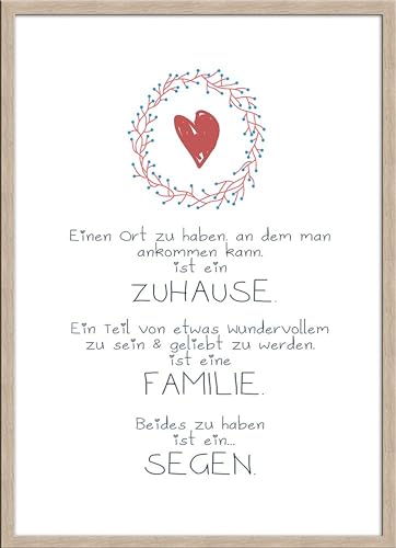 artissimo, Spruch-Bild gerahmt, 51x71cm, PE5996-ER, Zuhause/Familie/Segen, Bild, Spruch-Poster mit Rahmen von artissimo