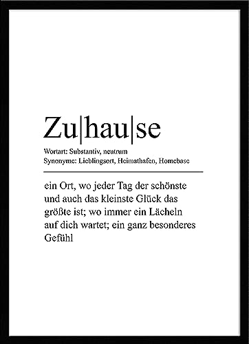 artissimo, Spruch-Bild gerahmt, 51x71cm, PE6475-ER, Definition Wort Zuhause, Bild, Spruch-Poster mit Rahmen von artissimo